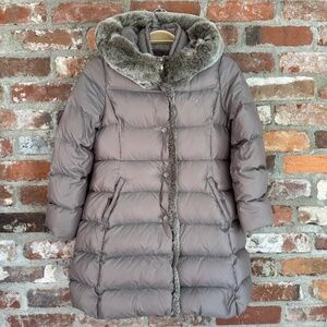 Beanpole Kids Goose Down Rabbit Fur Puffer‎ Jacket Size 8